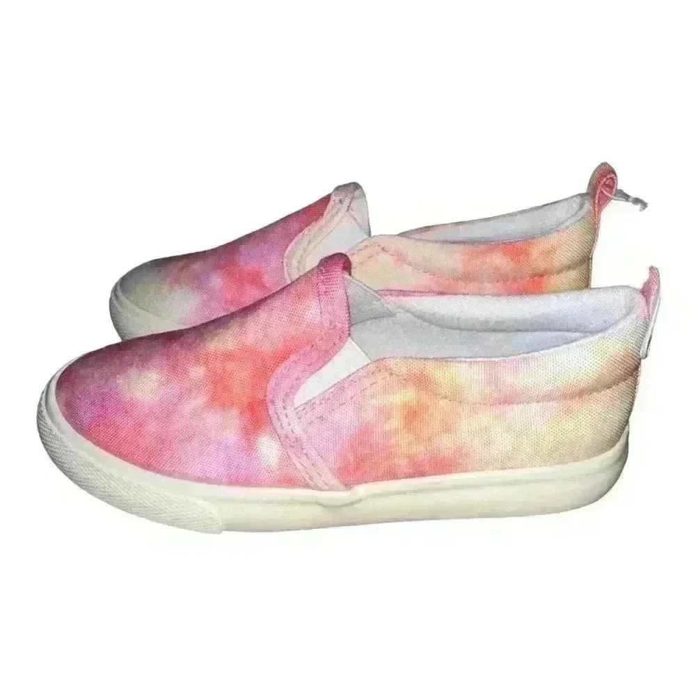Cat & Jack Girls Tie-Dye Pink Slip-On Shoes, Size 10